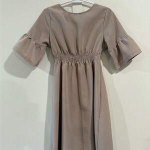 Elegant Taupe Midi Dress